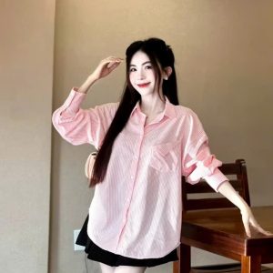🎀Áo Sơ Mi Kẻ Sọc Cách Điệu Hở Lưng Thắt Nơ Sau - Sự Kết Hợp Hoàn Hảo Giữa Thanh Lịch Và Gợi Cảm🎀